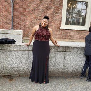 Faviana Jeweled Halter Prom Dress